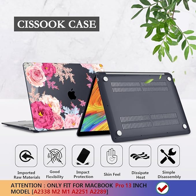 CISSOOK Floral Case Cover for MacBook Pro 13 Inch 2025-2020 Release A2338 A2289 - Image 6