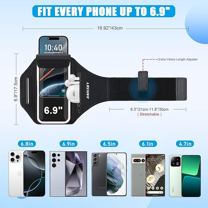 Running Phone Armband with Earphone Holder - Image 3
