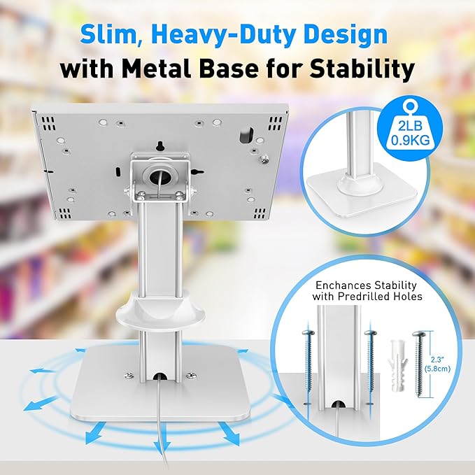 AboveTEK Anti-Theft iPad Kiosk Stand – POS iPad Security Stand & Locking Tablet - Image 6