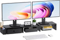 Dual Monitor Stand Riser, Adjustable Length & Swivel Angle Monitor Stand by Unknown