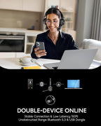 Wireless Headset with Mic for Work, Advanced Noise Reduction Microphone - Image 5