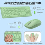 Wireless Keyboard and Mouse Combo, Full-Size Silent Ergonomic Keyboard and - Image 3