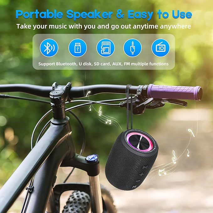 Portable Bluetooth Speaker, BT5.3 Wireless Speaker 20W Bass Diaphragms - Image 6