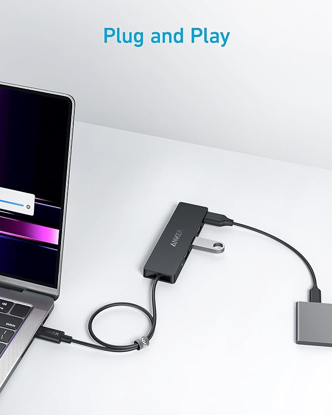 Anker 4-Port USB 3.0 Hub with 5Gbps Data Transfer, Ultra-Slim USB-C Connector - Image 7