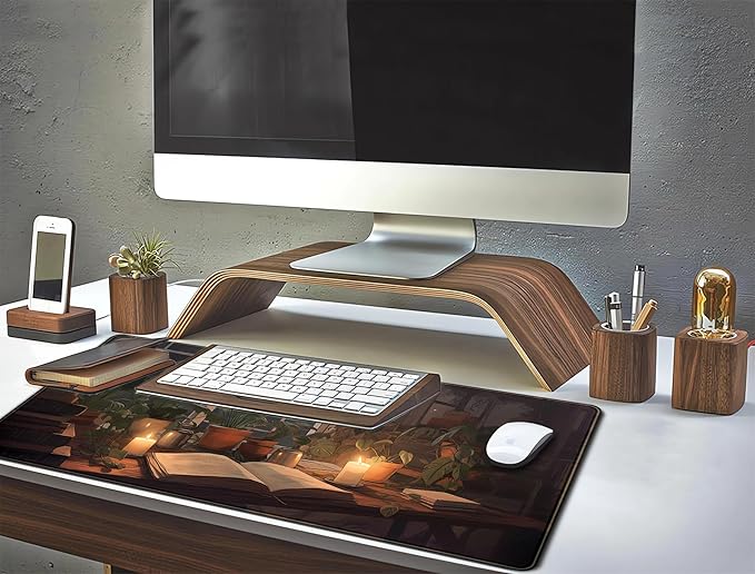 Cute Book Lover Desk Mat Dark Academia Mouse pad XXL Large Extended Mousepad - Image 6