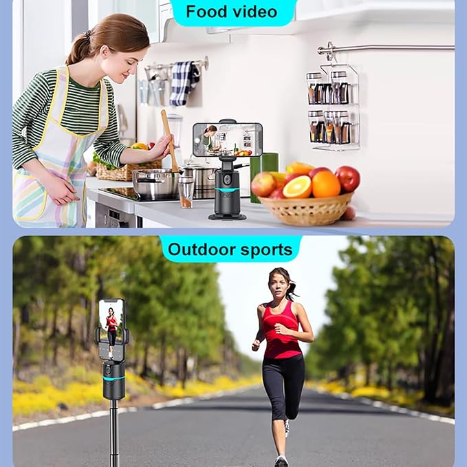 Auto Face Tracking Phone Holder, No App Required, 360° Rotation Phone Camera - Image 4