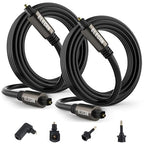 Elecan Optical Audio Cable 12 Ft/2 Pack Digital Audio Toslink Cable Cord-Fiber by Elecan