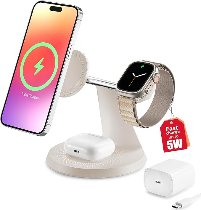 3 in 1 Wireless Charging Station by ZECHIN