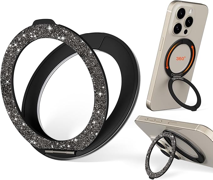 COOLQO Upgraded Magnetic Phone Ring Holder Stand, Super Magnet Cell Phone Grip by COOLQO