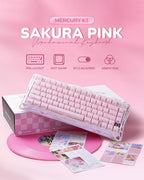 GravaStar Mercury K1 75% Pink Wireless Keyboard, Aluminum Alloy Exoskeleton - Image 2