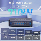 CHIPOFY 710W USB C Charger Block, 10 Port USB C Charging Station, Dual PD3.1 - Image 3