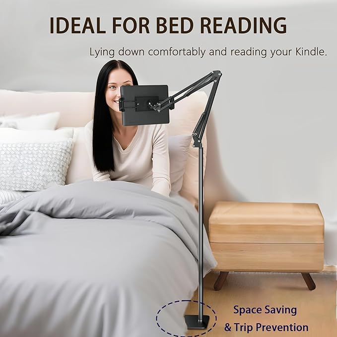Tablet Floor Stand & Kindle Holder, Overhead Bed Reading Stand - Image 4
