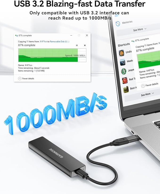 External SSD 512GB Portable SSD Speed Up to 1000MB/s USB 3.2 Gen 2, External - Image 2