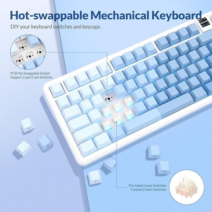 Rii RK805 Wireless Creamy Mechanical Keyboard - Image 6
