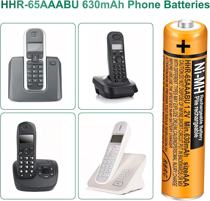 8 Pack HHR-65AAABU NI-MH Rechargeable Batteries 1.2V 630mAh AAA Battery - Image 4