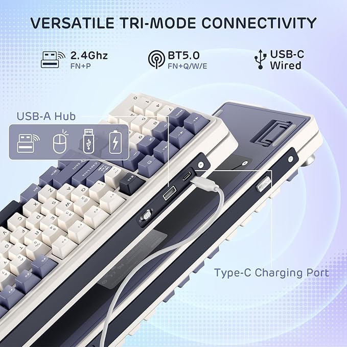 RK ROYAL KLUDGE L98 Wireless Mechanical Keyboard w/Left-Handed Southpaw Design - Image 3
