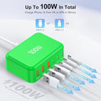 USB C Fast Charger 100W GaN 6 Port Type USB C Charging Station Hub Block Wall - Image 2