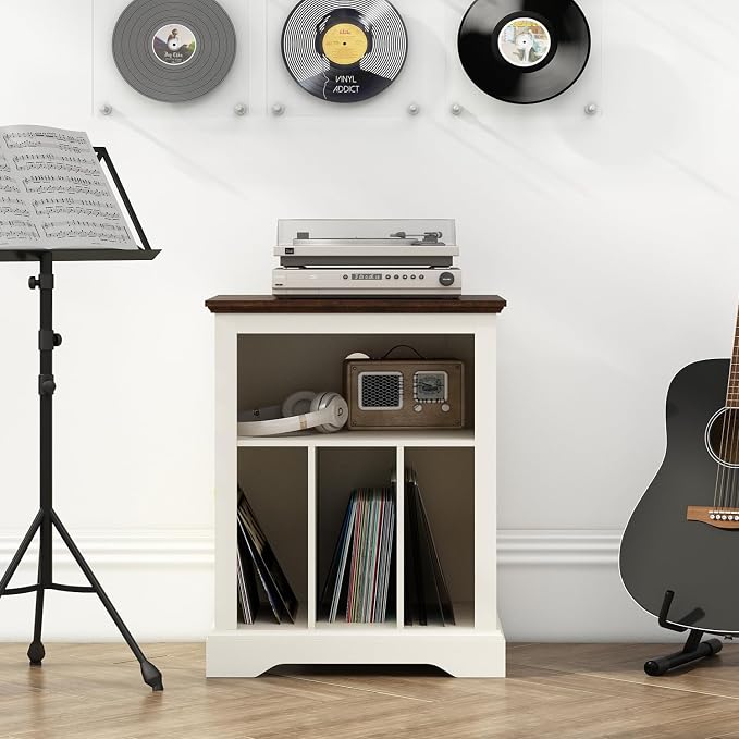 Farmhouse Record Player Stand, 3 Tier End Table, Turntable Stand - Image 7