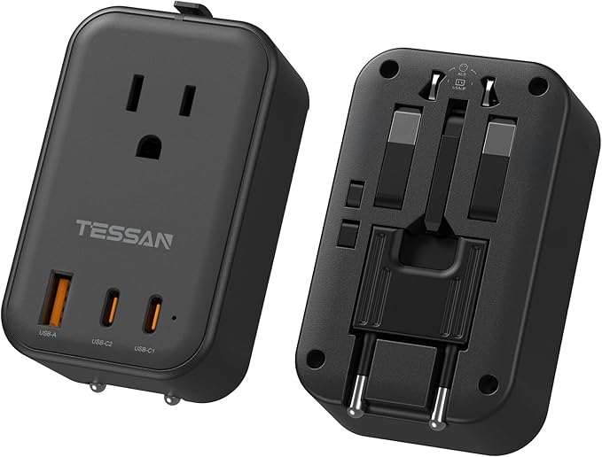 TESSAN International Power Adapter PD 20W, Ultra Thin Universal Adapter by TESSAN
