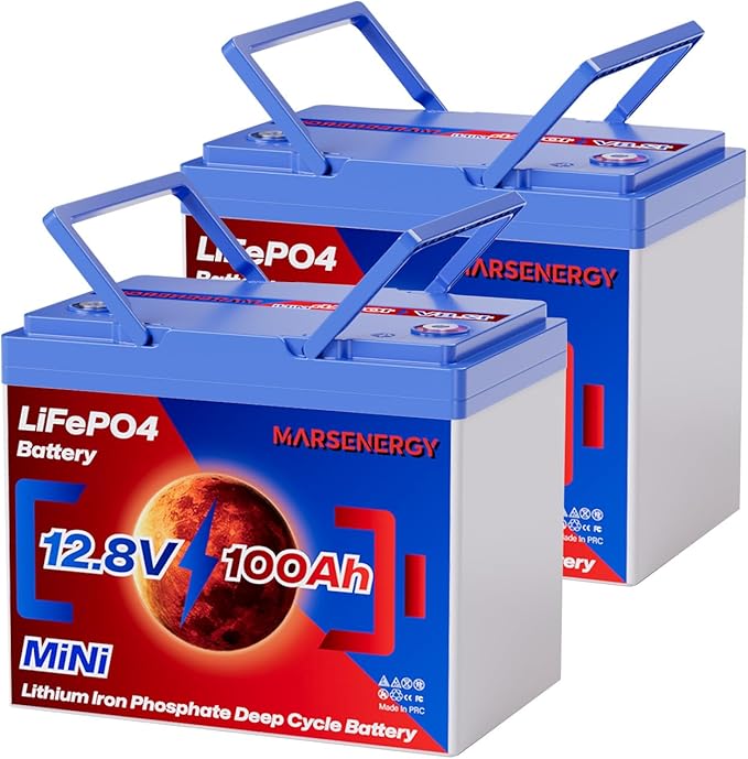 12V 100Ah Lifepo4 Battery, Bci Group 24, Built-In 100A Smart BMS, 4500 To 15000 by MarsenergyUS