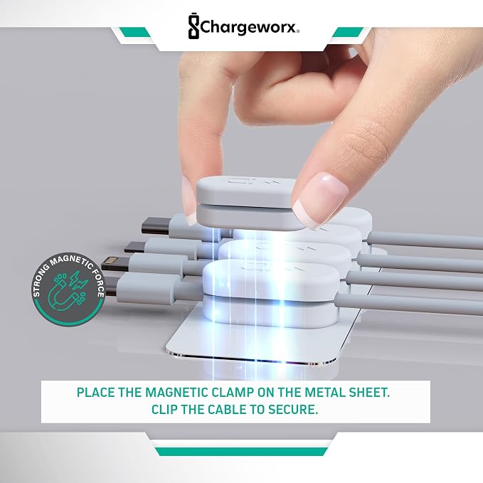 Magnetic Cable Clips – Chargeworx Cord Organizer - Image 7