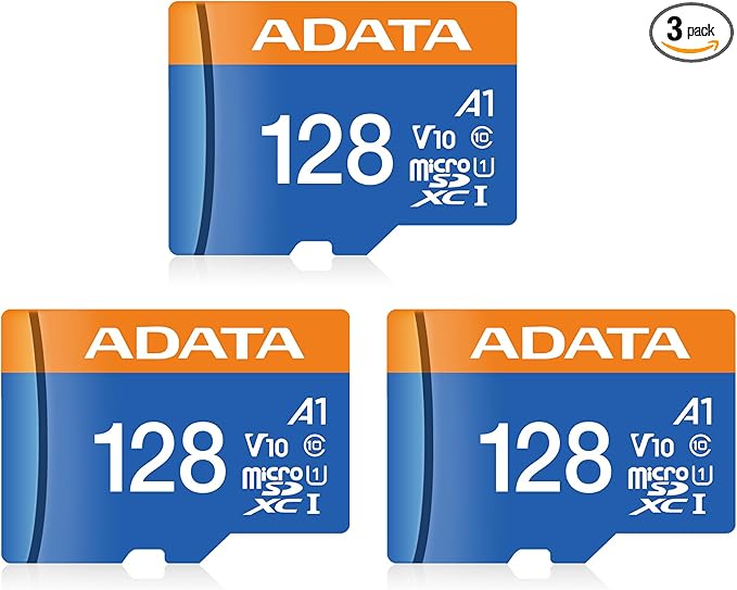 ADATA Premier 128GB 3-Pack MicroSDHC/SDXC UHS-I Class 10 V10 A1 Memory Card by ADATA