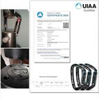 FresKaro UIAA Certified 25KN Auto Locking Climbing Carabiner Clips, Twist Lock - Image 5