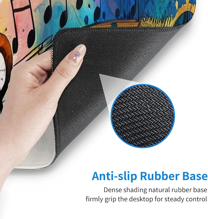 Gaming Mouse Pad, Large Non-Slip Rubber Base Mousepad, Keyboard Mouse Mat - Image 7