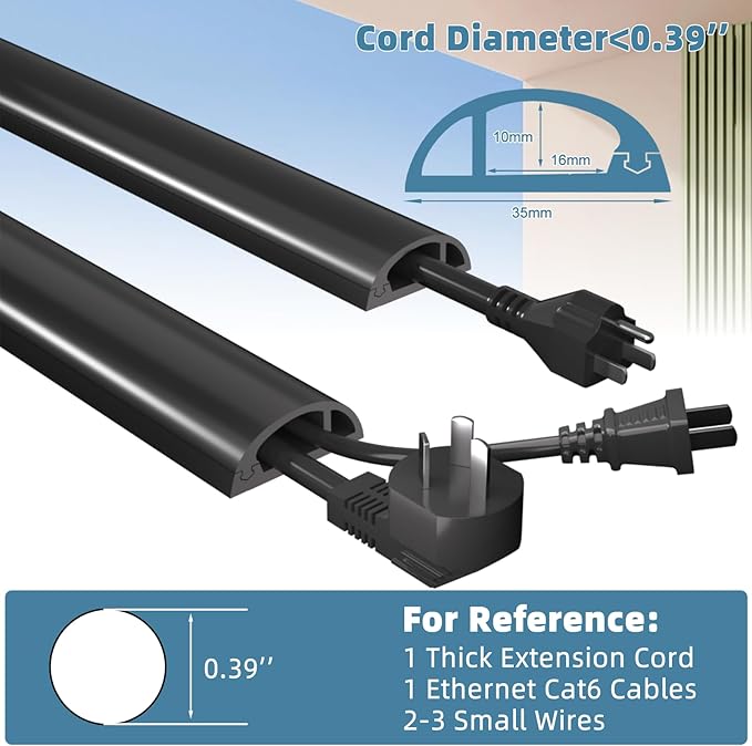 4ft Side Buckle Floor Cord Cover - Image 2