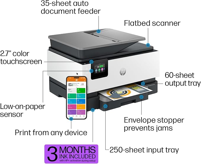 HP OfficeJet Pro 9125e All-in-One Printer, Printer-for-Small Medium Business - Image 4