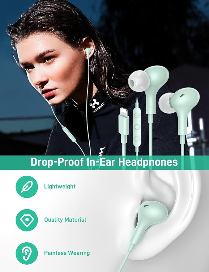 iMangoo for Apple MFi-Certified Headphones for Lightning Wired Earbuds Magnetic - Image 3