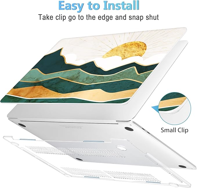 Mektron for MacBook Air 13 Case A1466/A1369, Snap-on Plastic Hard Shell Cover - Image 3