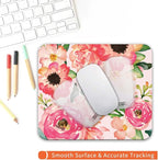 Square Mouse Pad Pink Watercolor Flower, Personalized Premium-Textured Custom - Image 4