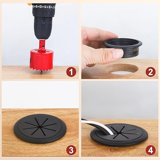 Desk Grommet 2 Inch 8Pcs Grommets Desk Hole Cover - Image 4