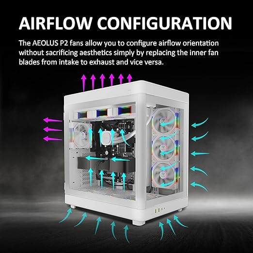 GAMDIAS AEOLUS P2-1203 120mm ARGB PWM Fan, Include Reverse Fan Blade x3 & - Image 6