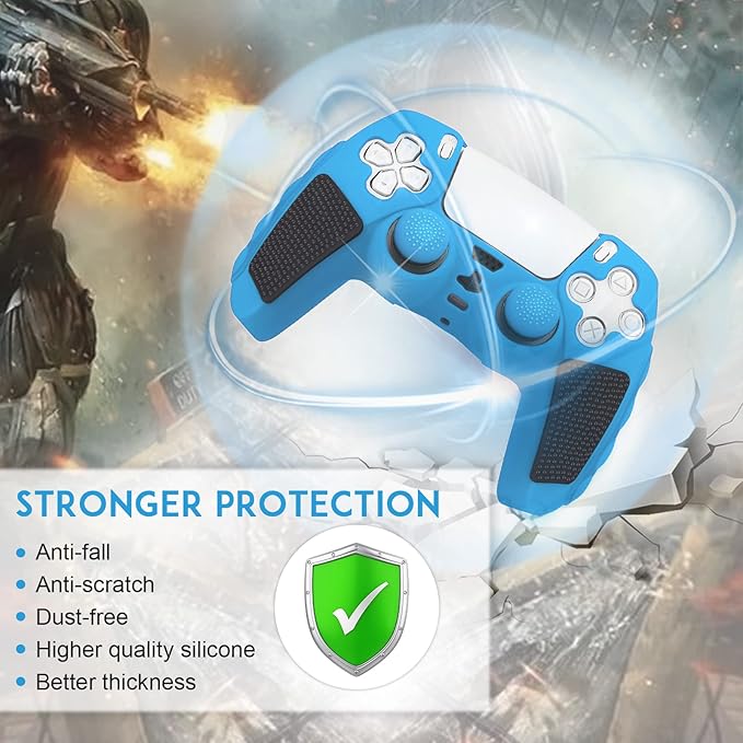 SIKEMAY Anti-Slip PS5 Controller Skin, Soft Thicken Non-Slip Studded Silicone - Image 5