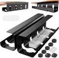 Under Desk Cable Management Tray, No Drill 2 x 15.7 in Steel Tray by REFLYING