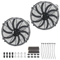 2PCS 16 Inch Universal Slim Fan Push Pull Electric Radiator Cooling 12V 120W by FSBCGT