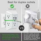 Wall Charger, Surge Protector, QINLIANF 5 Outlet Extender - Image 5