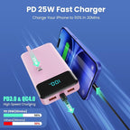 Portable Charger 40800mAh with 3 Built-in Cable, PD 25W USB C in&Out Power Bank - Image 3