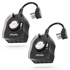 TiFFCOFiO Outdoor Timer Outlet for Lights, 24 Hour Mechanical, Outdoor Light by TiFFCOFiO