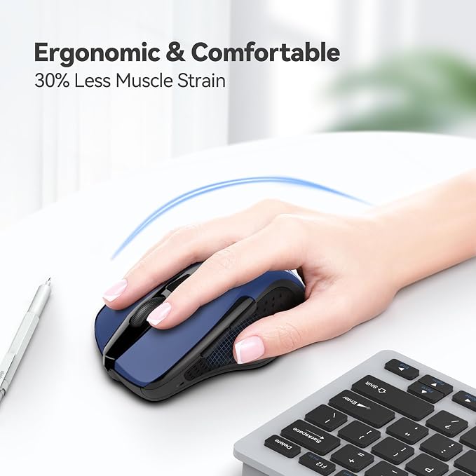 TECKNET Wireless Mouse, 2.4G Ergonomic Optical Mouse, Computer Mouse - Image 4