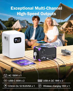 BROWEY Portable Power Station 153Wh Small Solar Generator - Image 2