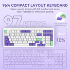 TECKNET Mechanical Keyboard, Tri-Mode BT5.0/2.4GHz/USB-C Hot Swappable Creamy - Image 5