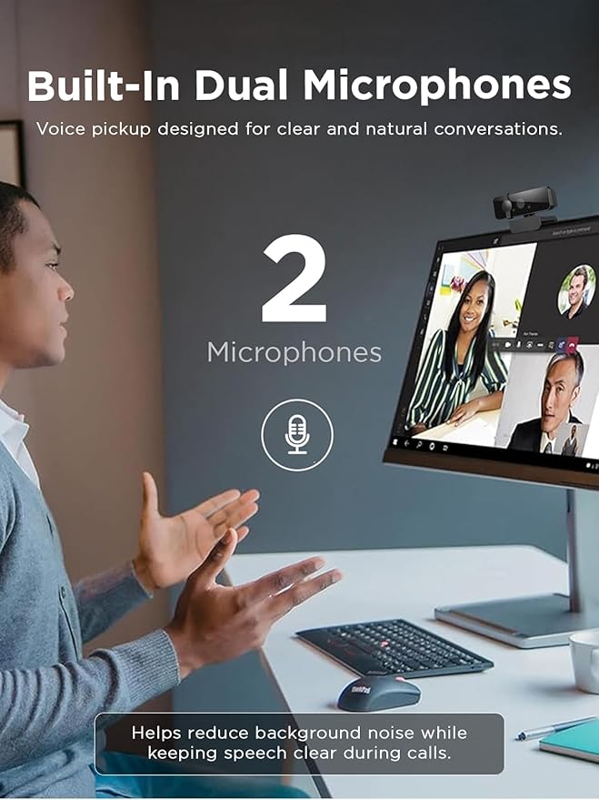 Lenovo Essential FHD Webcam Gen 2, Full HD, Dual Microphones, 85 Degree FOV - Image 5