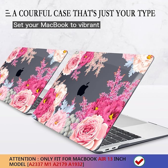 CISSOOK Floral Case Cover for MacBook Air 13 Inch 2020 2021 2019 2018 Release - Image 3