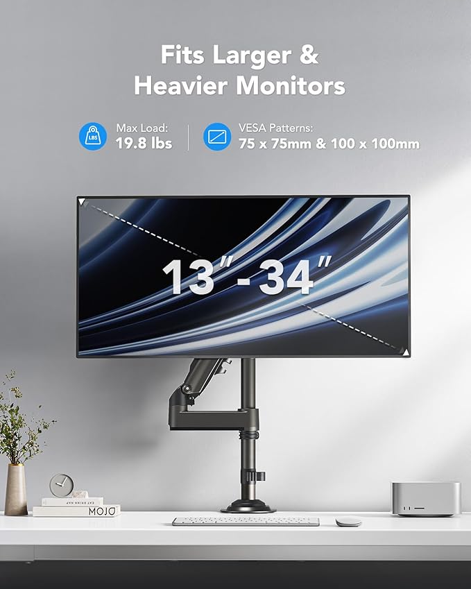 HUANUO Single Monitor Arm, Adjustable Desk Mount - Image 3