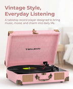 Vinyl Record Player with Bluetooth Output & Input, Treble & Bass Control - Image 12