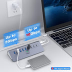 Powered USB Hub 10Gbps, intpw YH6AC 9-Port USB Splitter - Image 3