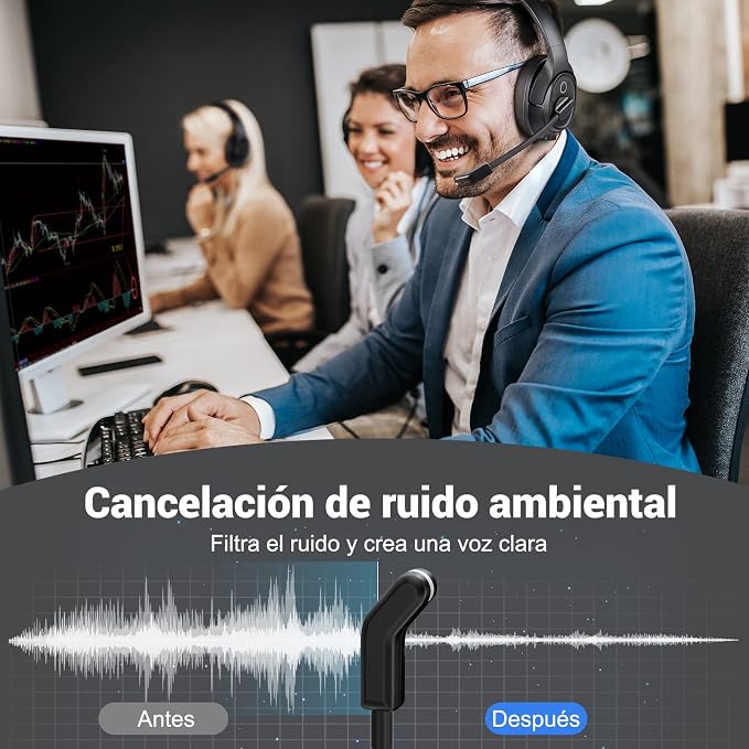 Bluetooth Headset for PC, Wireless Computer Headphone - Image 4